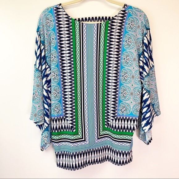 Chico’s colorful pull on top EUC blue and green - Picture 1 of 8